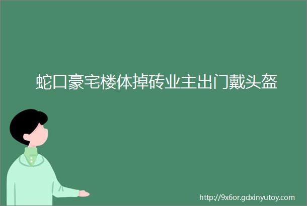 蛇口豪宅楼体掉砖业主出门戴头盔